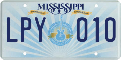 MS license plate LPY010