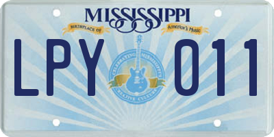 MS license plate LPY011