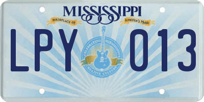 MS license plate LPY013