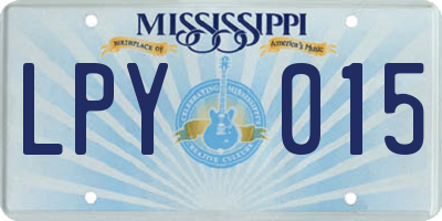 MS license plate LPY015