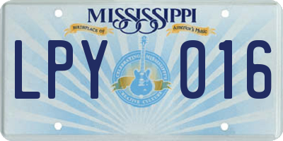 MS license plate LPY016