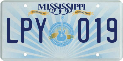MS license plate LPY019