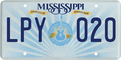 MS license plate LPY020