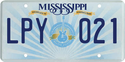 MS license plate LPY021
