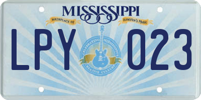 MS license plate LPY023