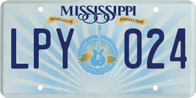 MS license plate LPY024