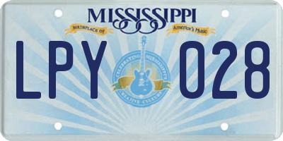 MS license plate LPY028