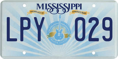 MS license plate LPY029