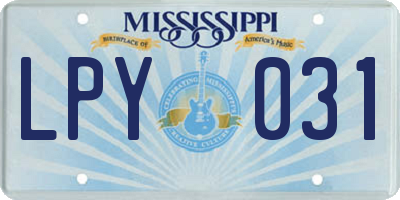 MS license plate LPY031