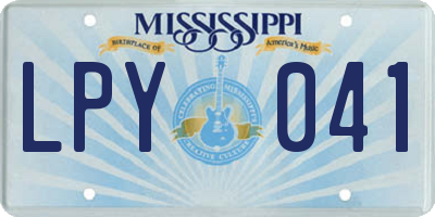 MS license plate LPY041