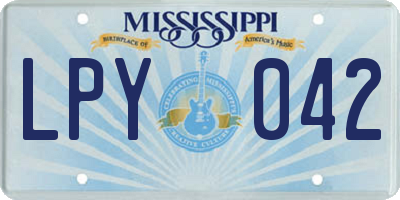 MS license plate LPY042