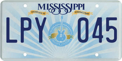 MS license plate LPY045