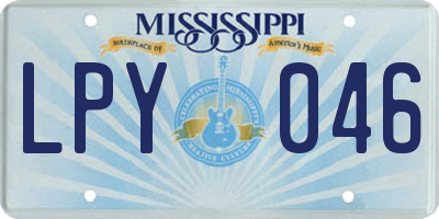 MS license plate LPY046