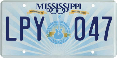 MS license plate LPY047