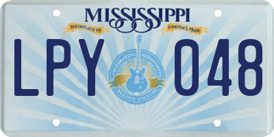 MS license plate LPY048