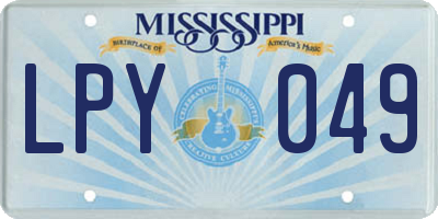 MS license plate LPY049