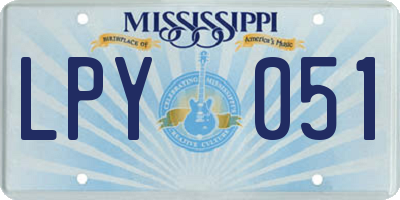 MS license plate LPY051