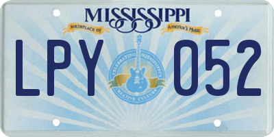 MS license plate LPY052