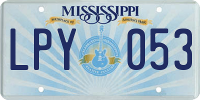 MS license plate LPY053