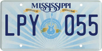 MS license plate LPY055