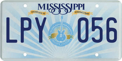 MS license plate LPY056