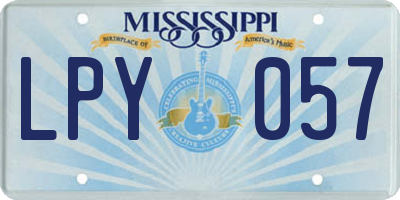 MS license plate LPY057