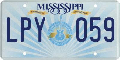 MS license plate LPY059