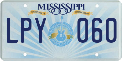 MS license plate LPY060