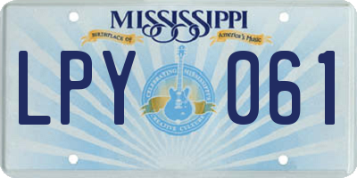 MS license plate LPY061
