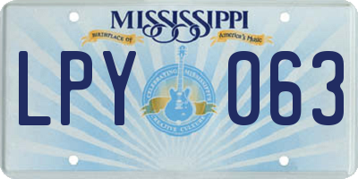 MS license plate LPY063
