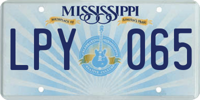 MS license plate LPY065
