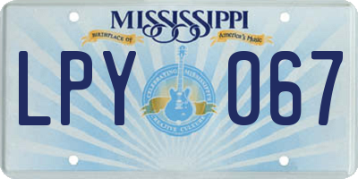 MS license plate LPY067