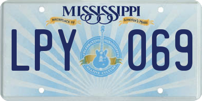 MS license plate LPY069