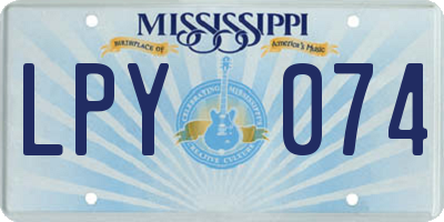 MS license plate LPY074