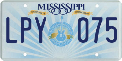 MS license plate LPY075