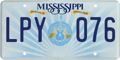 MS license plate LPY076