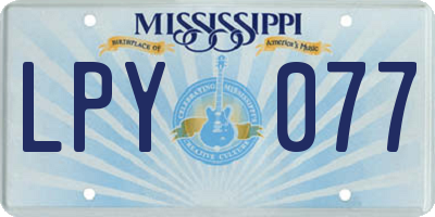 MS license plate LPY077