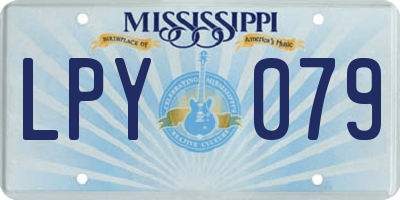 MS license plate LPY079