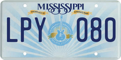 MS license plate LPY080