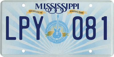 MS license plate LPY081