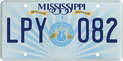 MS license plate LPY082