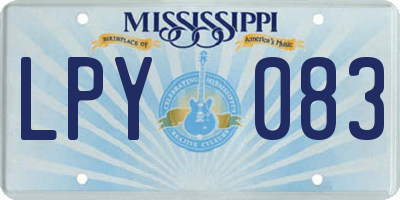 MS license plate LPY083