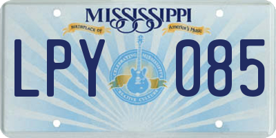 MS license plate LPY085