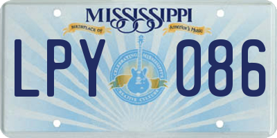 MS license plate LPY086