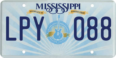 MS license plate LPY088