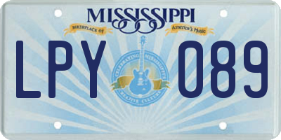 MS license plate LPY089