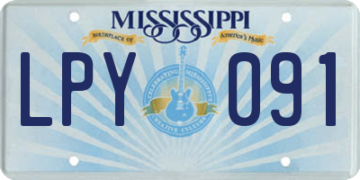 MS license plate LPY091