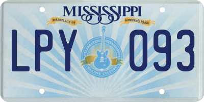 MS license plate LPY093