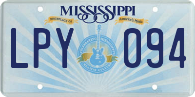 MS license plate LPY094