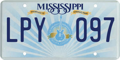 MS license plate LPY097